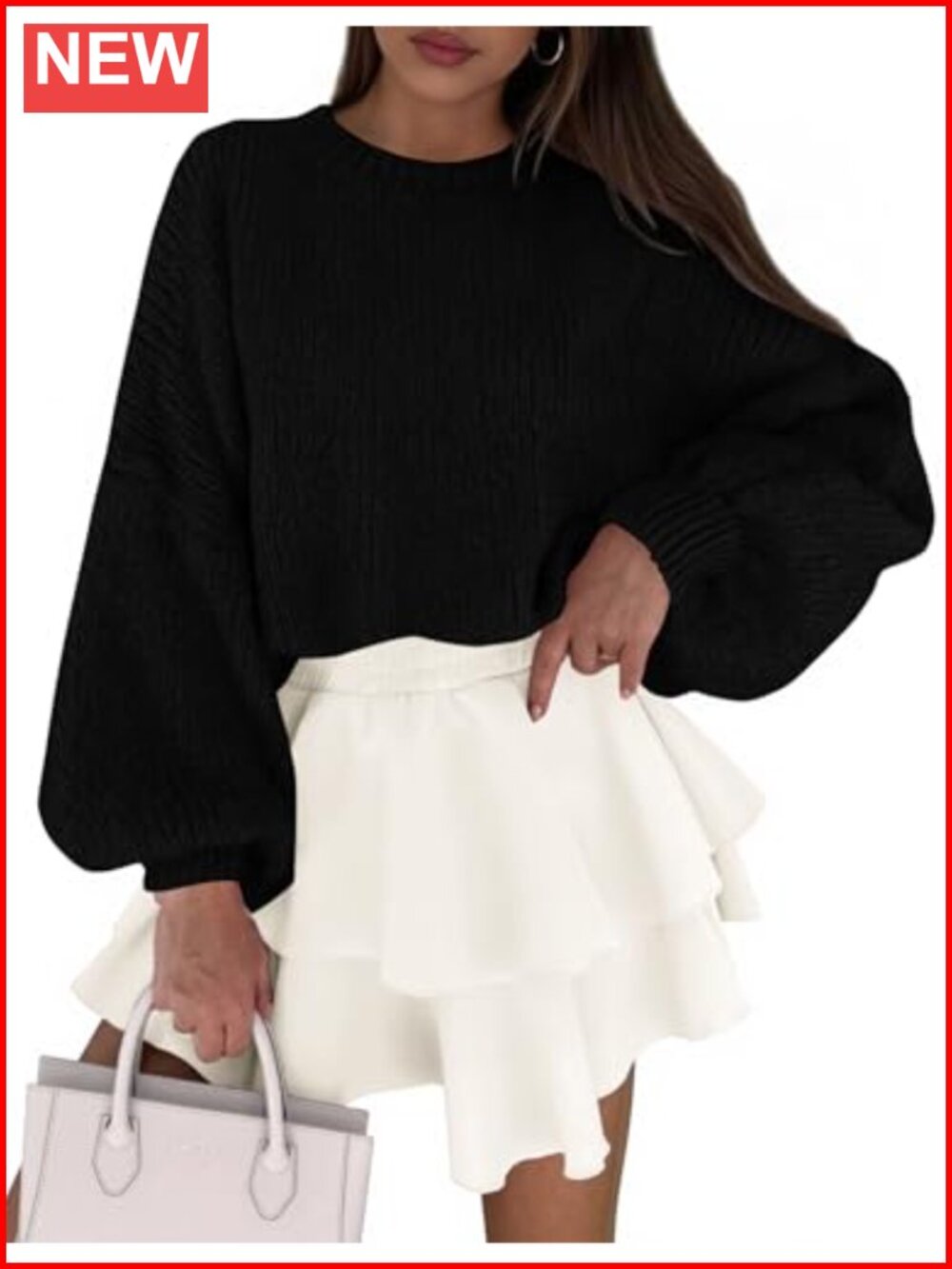 Chunky Knit Oversized Pullover Sweater Crewneck Long Sleeve